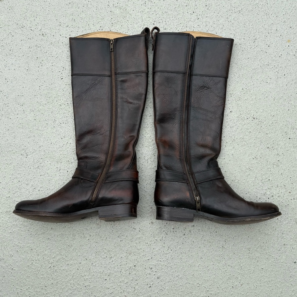 Frye Women's Knee High Dark Brown Riding Boots - Picture 5 of 13